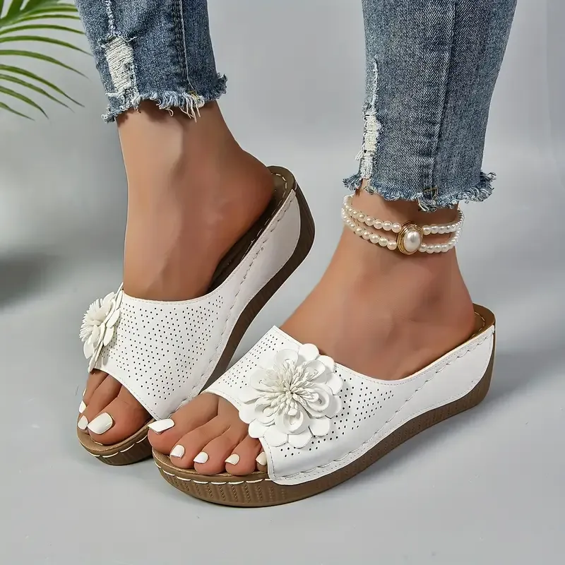🚶‍♀️💥Hottest today 70% OFF💥 Comfortable non-slip solid color open-toe wedge sandals for women