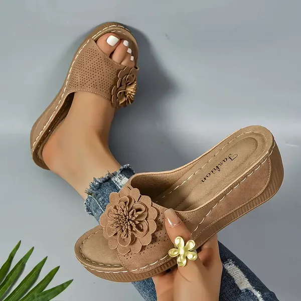 🚶‍♀️💥Hottest today 70% OFF💥 Comfortable non-slip solid color open-toe wedge sandals for women