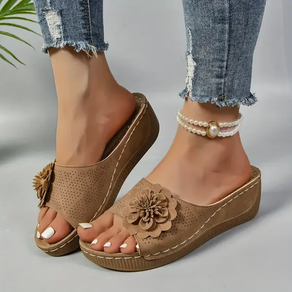 🚶‍♀️💥Hottest today 70% OFF💥 Comfortable non-slip solid color open-toe wedge sandals for women