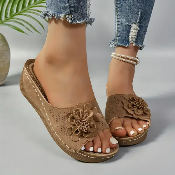 🚶‍♀️💥Hottest today 70% OFF💥 Comfortable non-slip solid color open-toe wedge sandals for women