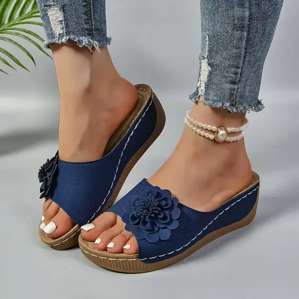 🚶‍♀️💥Hottest today 70% OFF💥 Comfortable non-slip solid color open-toe wedge sandals for women