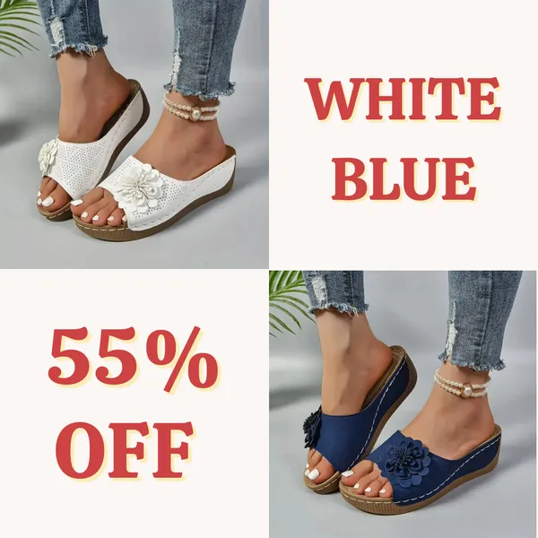 🚶‍♀️💥Hottest today 70% OFF💥 Comfortable non-slip solid color open-toe wedge sandals for women